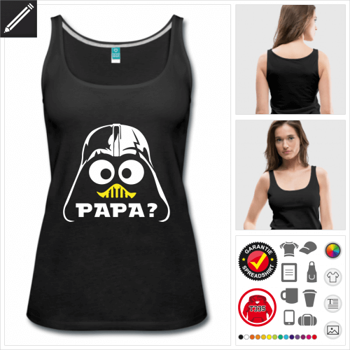 schwarzes Vader Calimero Tank Top selbst gestalten. Online Druckerei