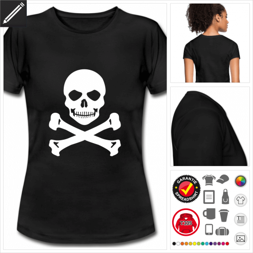 Piratenflagge Kurzarmshirt selbst gestalten. Druck ab 1 Stuck