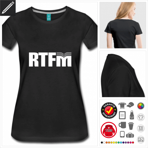 Frauen RTFM T-Shirt online Druckerei, hhe Qualitt