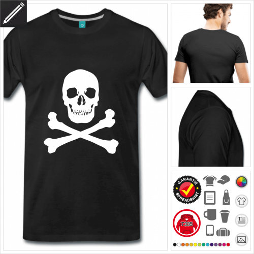 schwarzes Pirat T-Shirt selbst gestalten