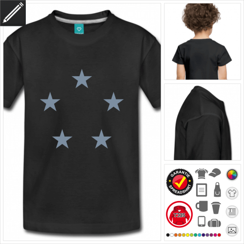 Kinder Stars T-Shirt online Druckerei, hhe Qualitt