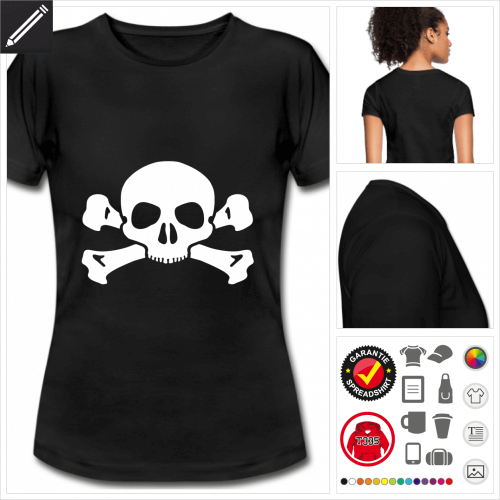 Totenkopf Kurzarmshirt online gestalten