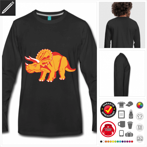 schwarzes Dinosaurier T-Shirt selbst gestalten