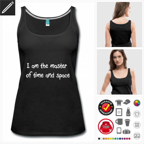 schwarzes Nerd Tank Top selbst gestalten. Druck ab 1 Stuck