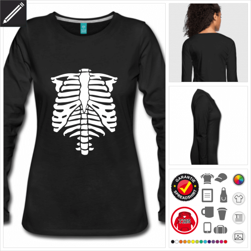 schwarzes Halloween T-Shirt selbst gestalten. Online Druckerei