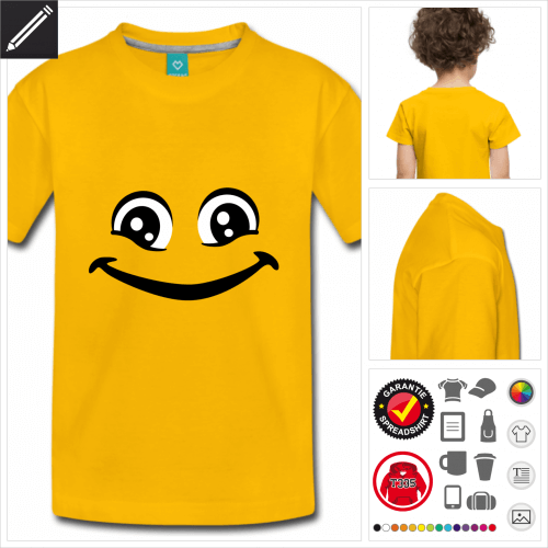 Lustiges Smiley Kurzarmshirt selbst gestalten. Druck ab 1 Stuck