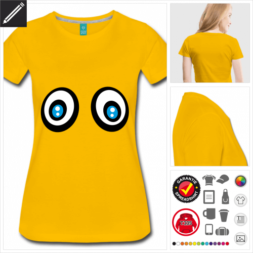 gelbes Smiley T-Shirt selbst gestalten. Druck ab 1 Stuck