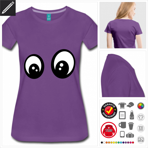 lila Smiley T-Shirt gestalten, Druck ab 1 Stuck