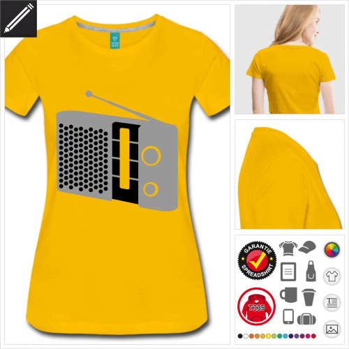 gelbes Radiogert T-Shirt online gestalten