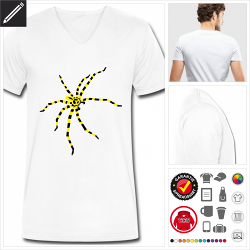 Spinne T-Shirt fr Mnner gestalten, Druck ab 1 Stuck