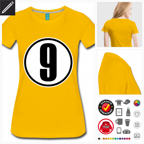 gelbes Sport T-Shirt selbst gestalten. Druck ab 1 Stuck