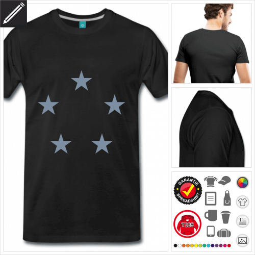 Stars T-Shirt basic online Druckerei, hhe Qualitt