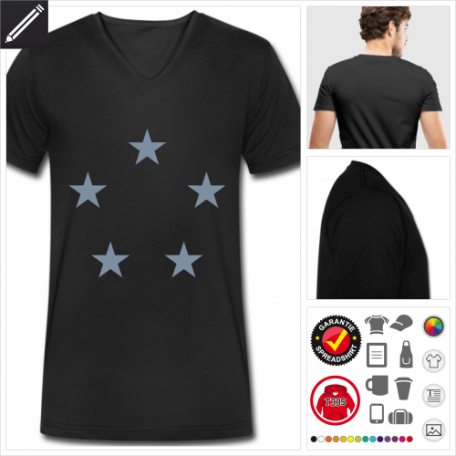 Stars Kurzarmshirt online Druckerei, hhe Qualitt