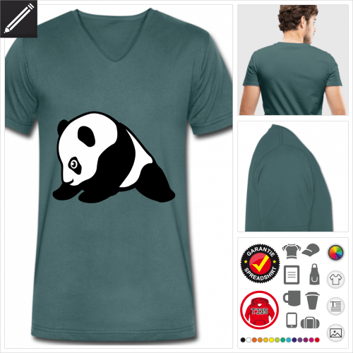 Pandas Kurzarmshirt online Druckerei, hhe Qualitt