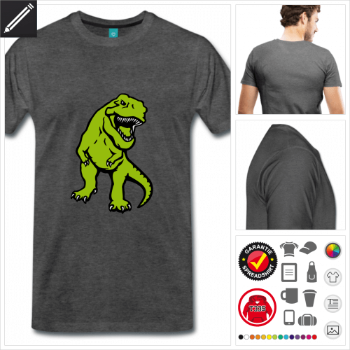 graues Mnner T-Rex T-Shirt zu gestalten