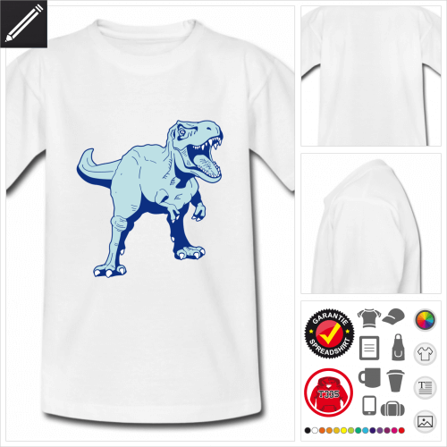 weisses T-Rex T-Shirt selbst gestalten. Druck ab 1 Stuck