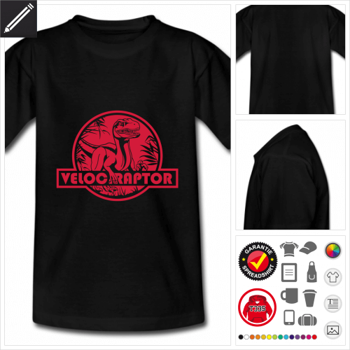 basic Velociraptor T-Shirt selbst gestalten. Druck ab 1 Stuck