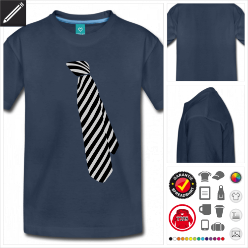 blaues Krawatten T-Shirt online gestalten
