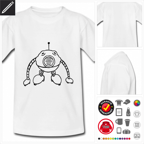 weisses Roboter T-Shirt selbst gestalten. Online Druckerei