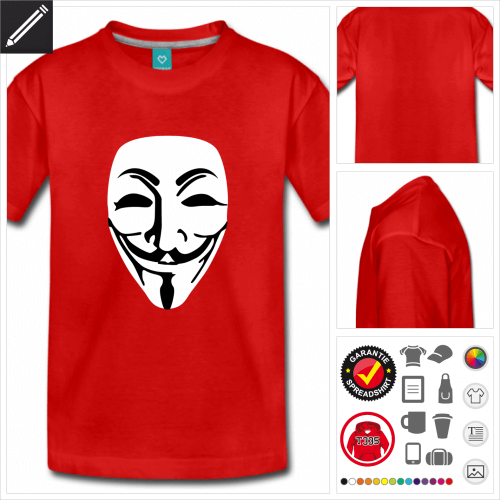 Teenager Maske T-Shirt selbst gestalten. Druck ab 1 Stuck