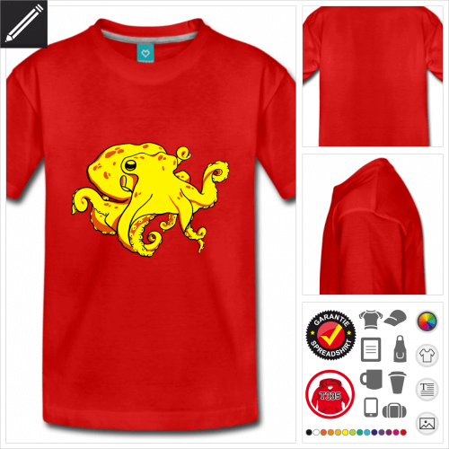 rotes Oktopus T-Shirt selbst gestalten