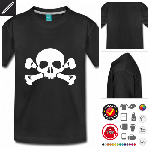 rotes Totenkopf T-Shirt personalisieren