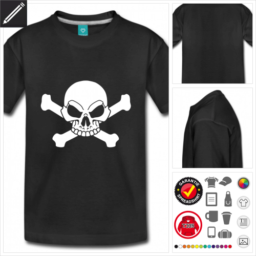 Teenager Piratenflage T-Shirt online Druckerei, hhe Qualitt