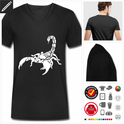 Skorpion T-Shirt fr Mnner gestalten, Druck ab 1 Stuck