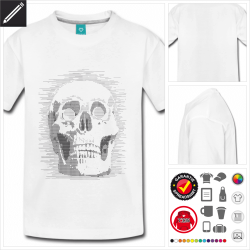 rotes Totenkopf T-Shirt selbst gestalten. Online Druckerei