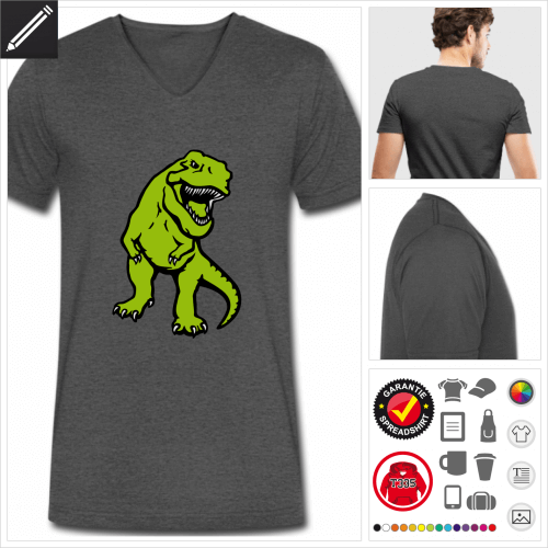 T-Rex Dinosaurier T-Shirt fr Mnner online Druckerei, hhe Qualitt