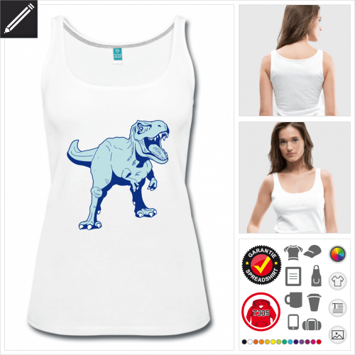 weisses Dinosaurier T-Shirt selbst gestalten. Online Druckerei
