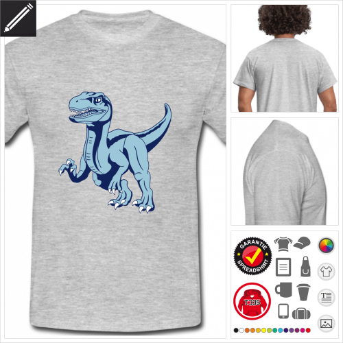 Raptor Dinosaurier T-Shirt selbst gestalten. Online Druckerei