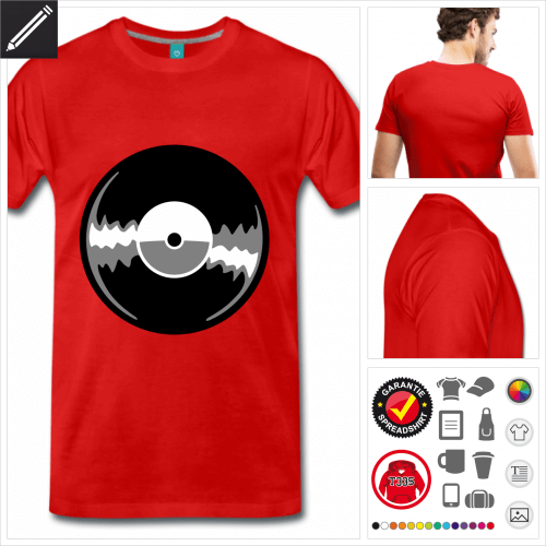 rotes Muzik T-Shirt online gestalten