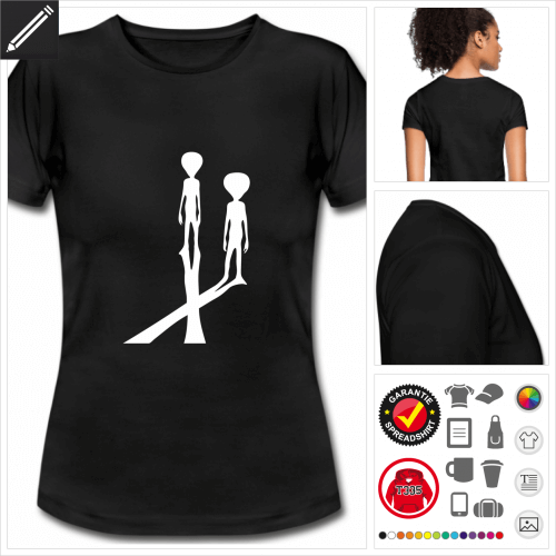 basic Aliens T-Shirt gestalten, Druck ab 1 Stuck