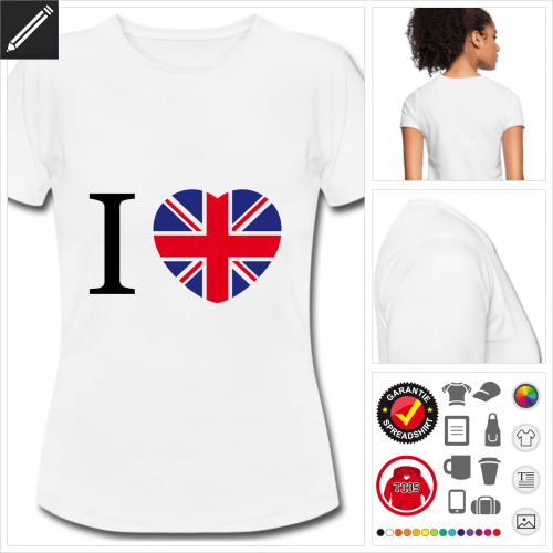 weisses Vereinigtes Königreich T-Shirt online zu gestalten