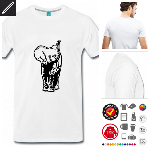 Mnner Wildtiere T-Shirt selbst gestalten. Online Druckerei