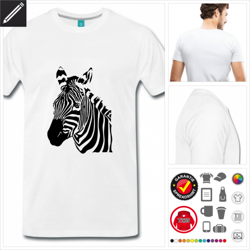 weisses Wildtiere T-Shirt online zu gestalten