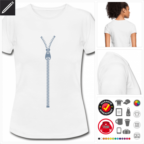 Frauen Zip T-Shirt zu gestalten