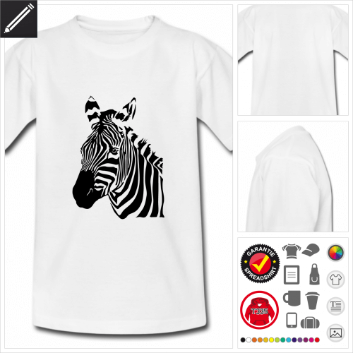 weisses Zebra T-Shirt selbst gestalten. Online Druckerei