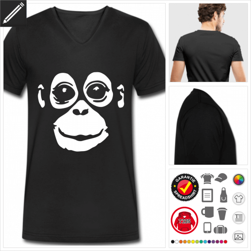 Affen T-Shirt für Männer online Druckerei, höhe Qualität