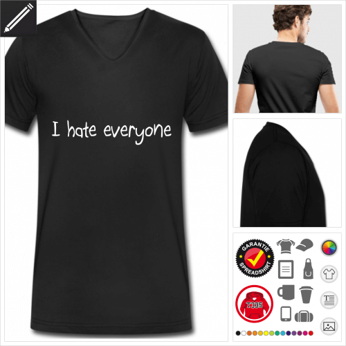 Hate Kurzarmshirt personalisieren