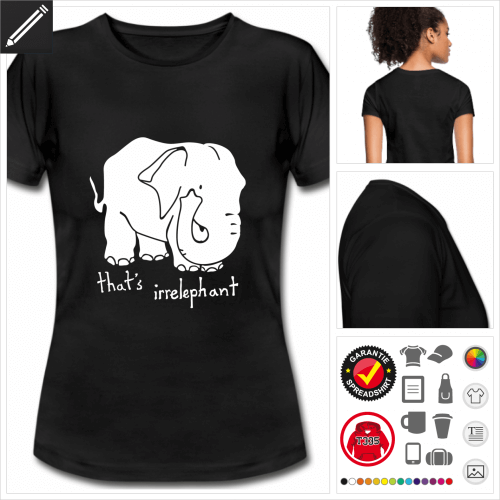 Elefant Kurzarmshirt gestalten, Druck ab 1 Stuck