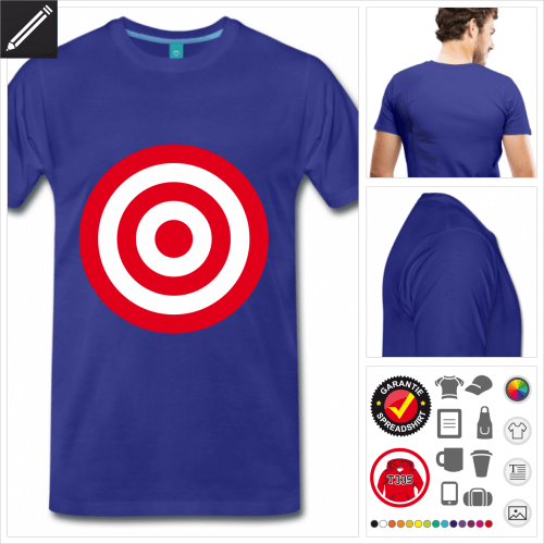 blaues Dartpfeil T-Shirt selbst gestalten