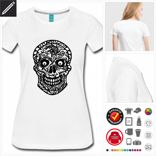 Mexikanischer Totenkopf Kurzarmshirt selbst gestalten