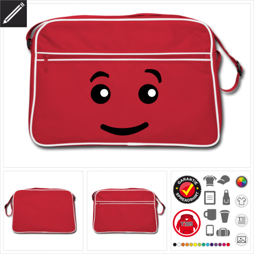 Retro Emoji Tasche selbst gestalten. Druck ab 1 Stuck