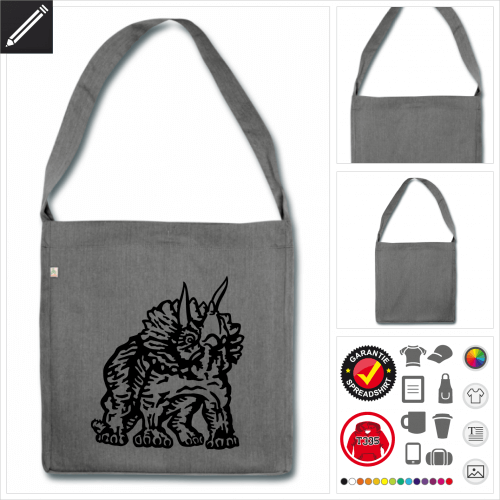 Shopper Triceratops Tasche selbst gestalten. Online Druckerei