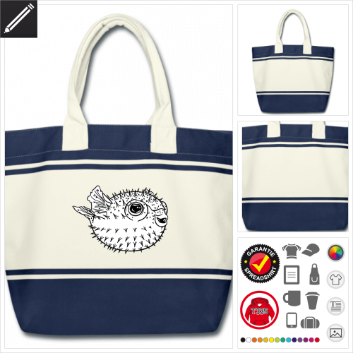 Fugu Fisch Shopper selbst gestalten. Druck ab 1 Stuck