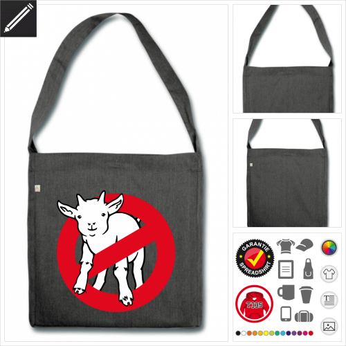 Shopper Afraid of no goat Tasche selbst gestalten. Online Druckerei