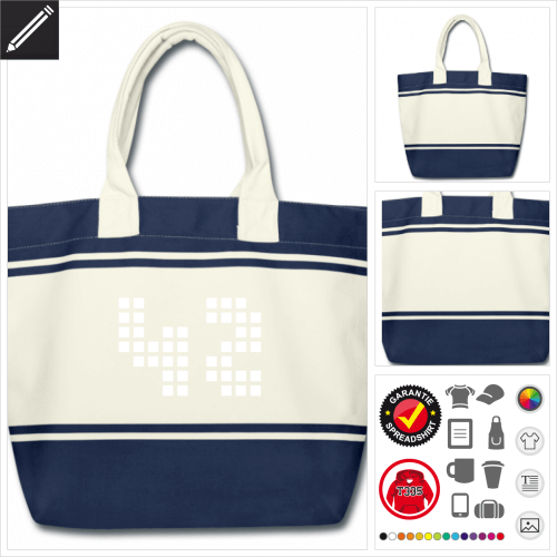 Pixel Schulltertasche selbst gestalten. Druck ab 1 Stuck