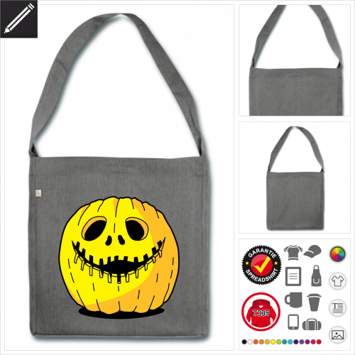 Halloween Krbis Schulltertasche online Druckerei, hhe Qualitt